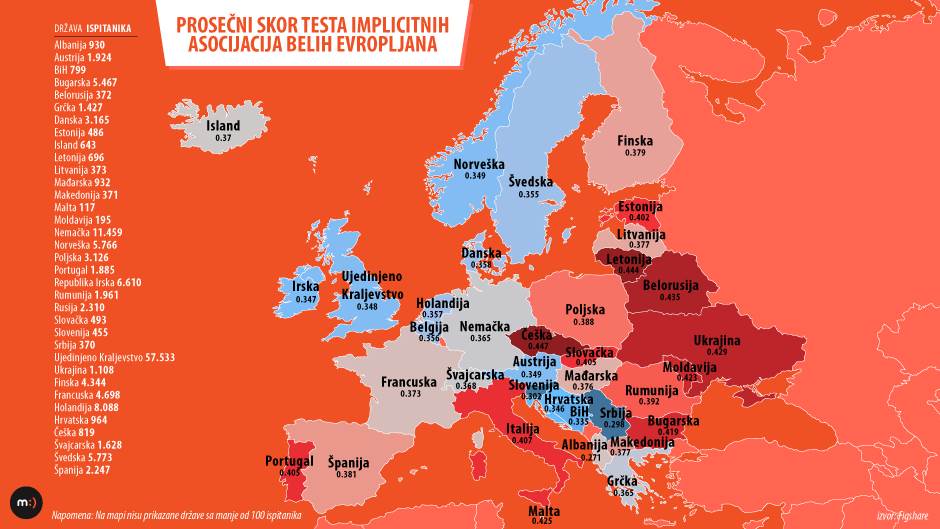  Rasizam u Evropi - Istraživanje - Srbi među zemljama sa najmanje rasista u Evropi 