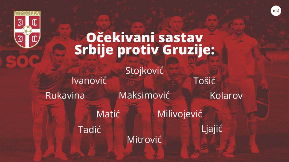  Srbija - Gruzija (20.45, prenos RTS): Sastav "orlova"! 