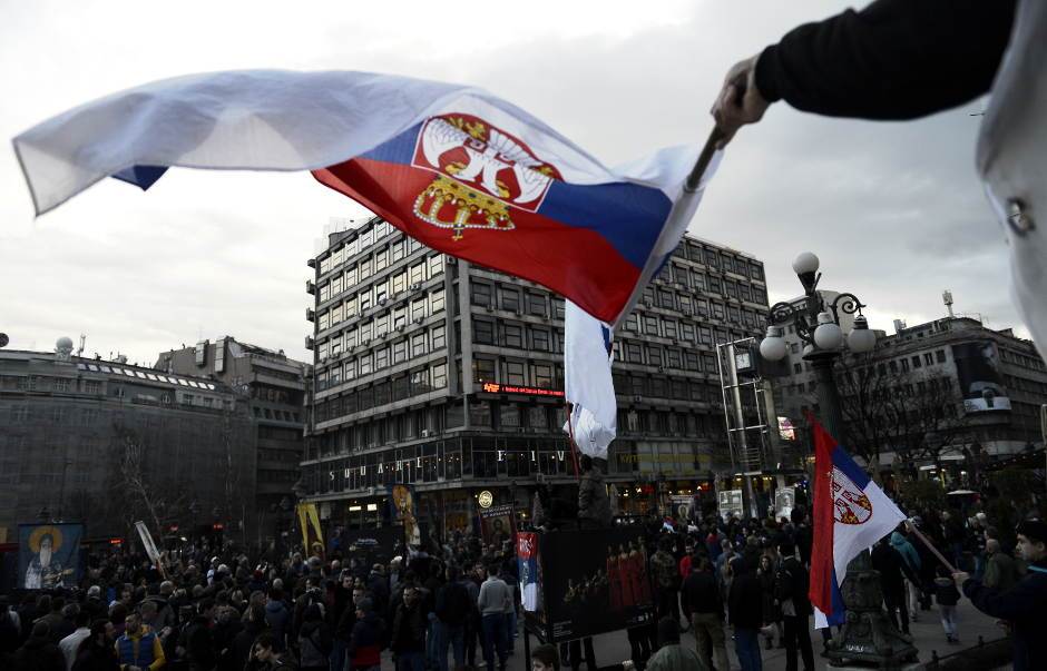  Kosovo protest u Beogradu godišnjica pogroma  