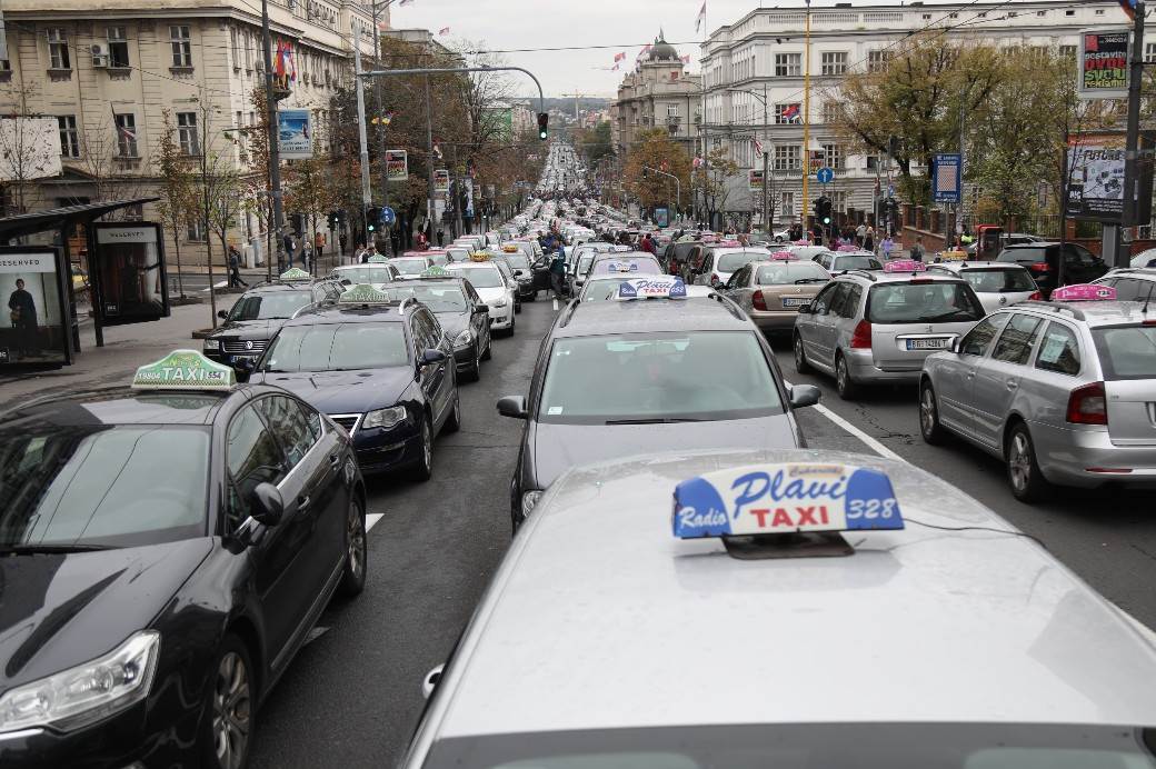  Protest taksista u Beogradu blokada centra Beograda 