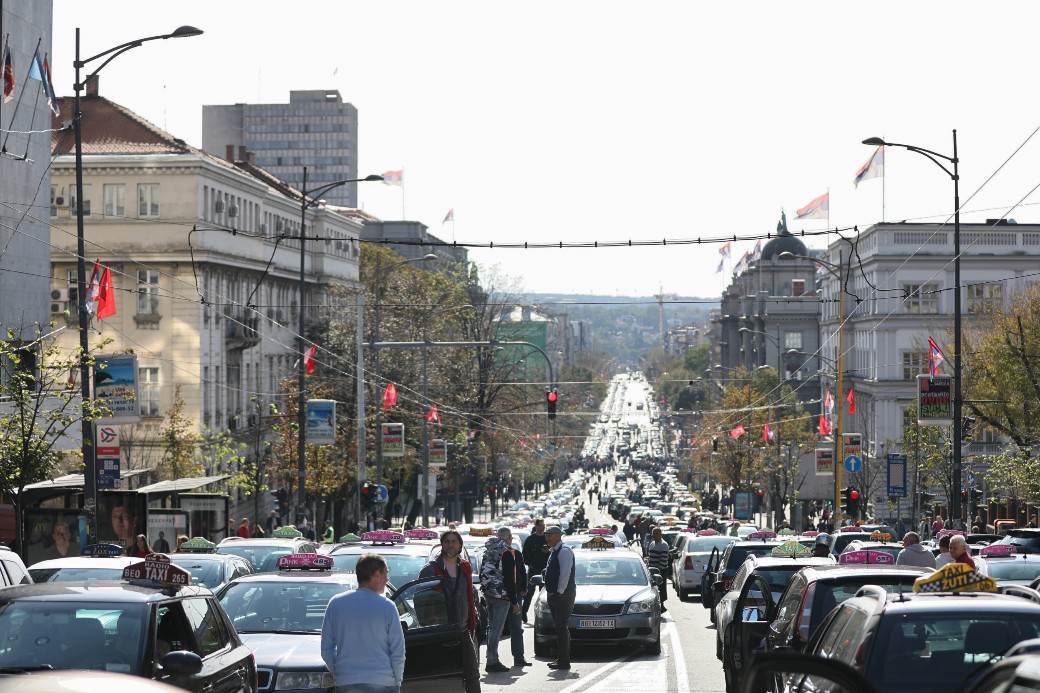  Beograd - Kolaps u saobraćaju - protest taksista - poseta Erdogana 