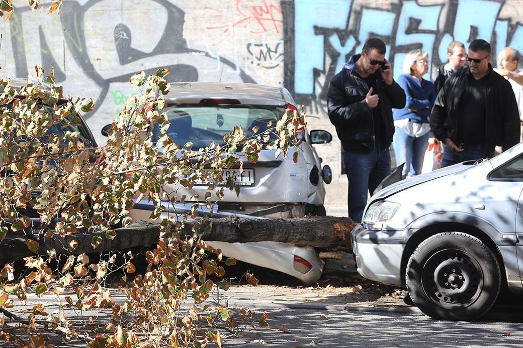  Beograd - Automobi uleteo u baštu kafića u Francuskoj ulici  