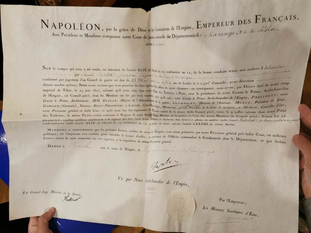  Napoleon Bonaparte dokument o pomilovanju 