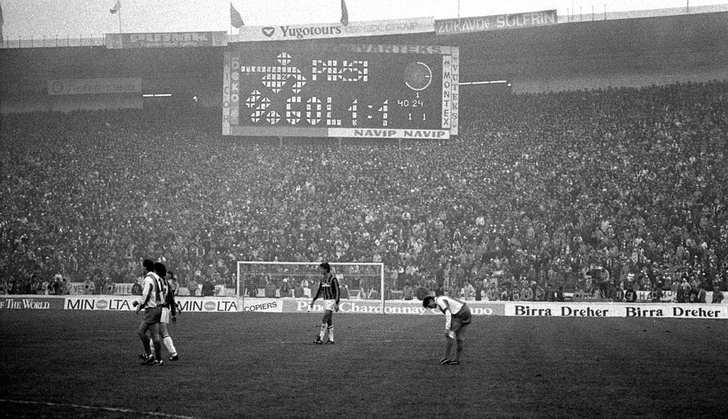 Zvezda - Milan 1988 Beograd magla sudije priznanje milanovog direktora 