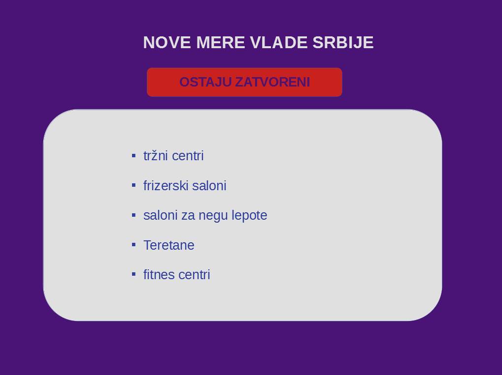  Korona virus - mere Vlade Srbije - šta radi od 21. aprila 