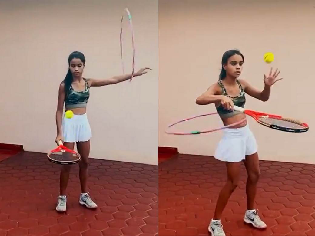  Teniski izazvov: Devojčica izvodi trik sa reketom i kolutom VIDEO 