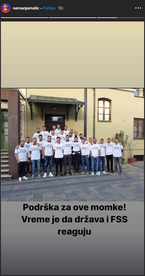  Nemanja Matić podržao bivše fudbalere FK Borac Čačak štrajk glađu da reaguju država i FSS 