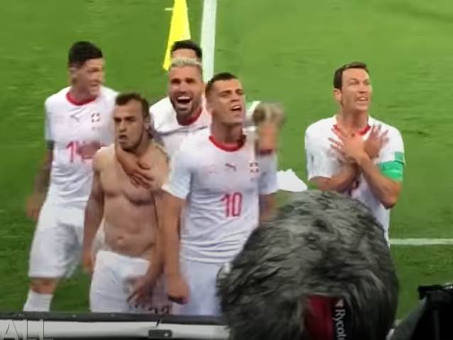  Lihtštajner Srbija - Švajcarska 1:2 dvoglavi orao proslava Džaka Šaćiri Svetsko prvenstvo 2018 