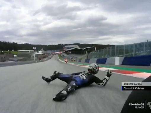  Maverik Vinjales MotoGp incident motor otkazale kočnice skočio sa motora 
