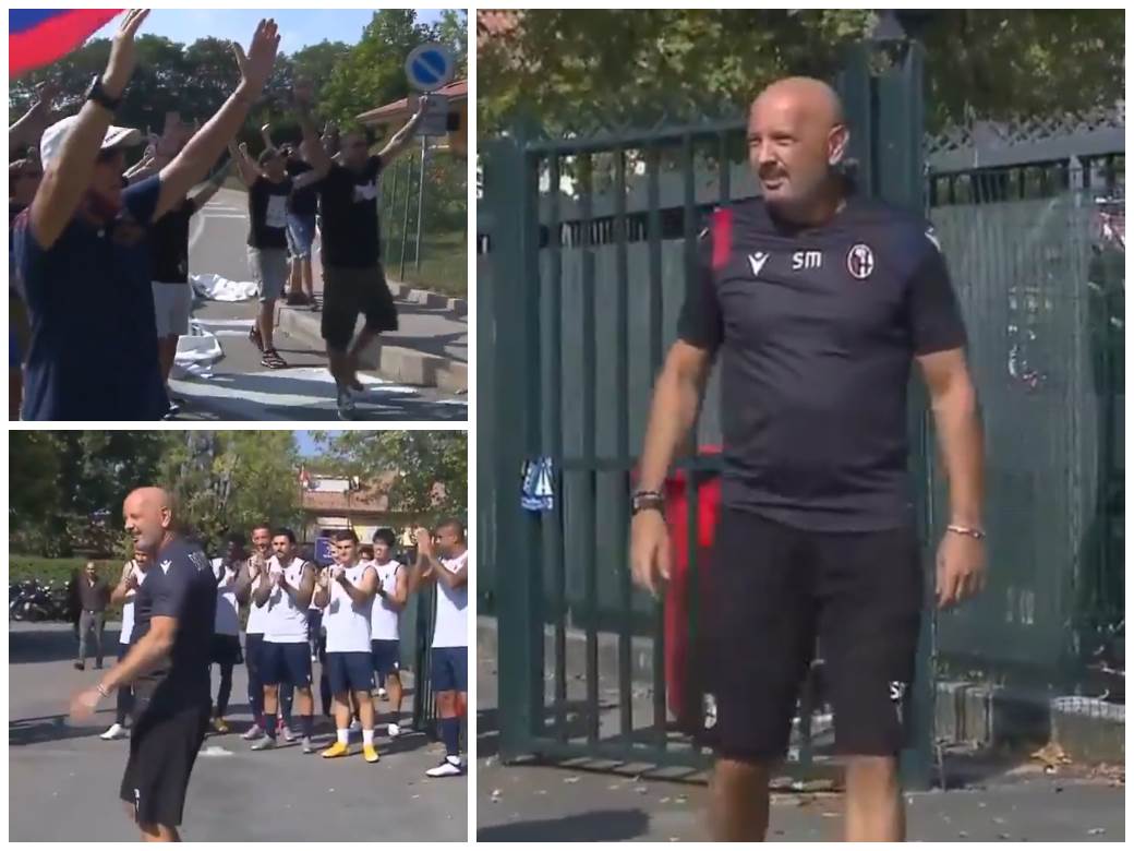  Siniša Mihajlović navijači Bolonje došli na trening skandiranje aplaudiranje VIDEO 