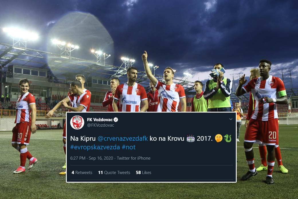  FK Voždovac prozivka Twitter FK Crvena zvezda 
