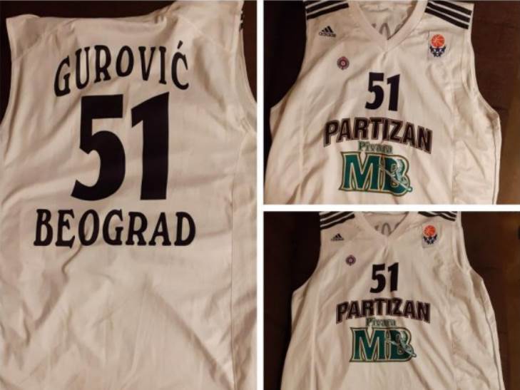  Milan Gurović dres Partizan humanitarna aukcija Limundo licitacija 13 hiljada dinara 