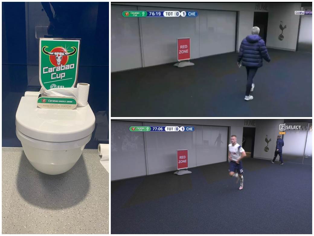  Žoze Murinjo Erik Dajer odlazak u toalet usred utakmice Totenhem Čelsi Liga kup VIDEO 