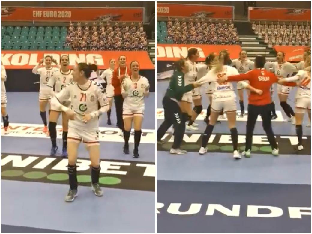  rukometasice srbije slavlje ples srbija pobedila holandiju evropsko prvenstvo rukomet zene 