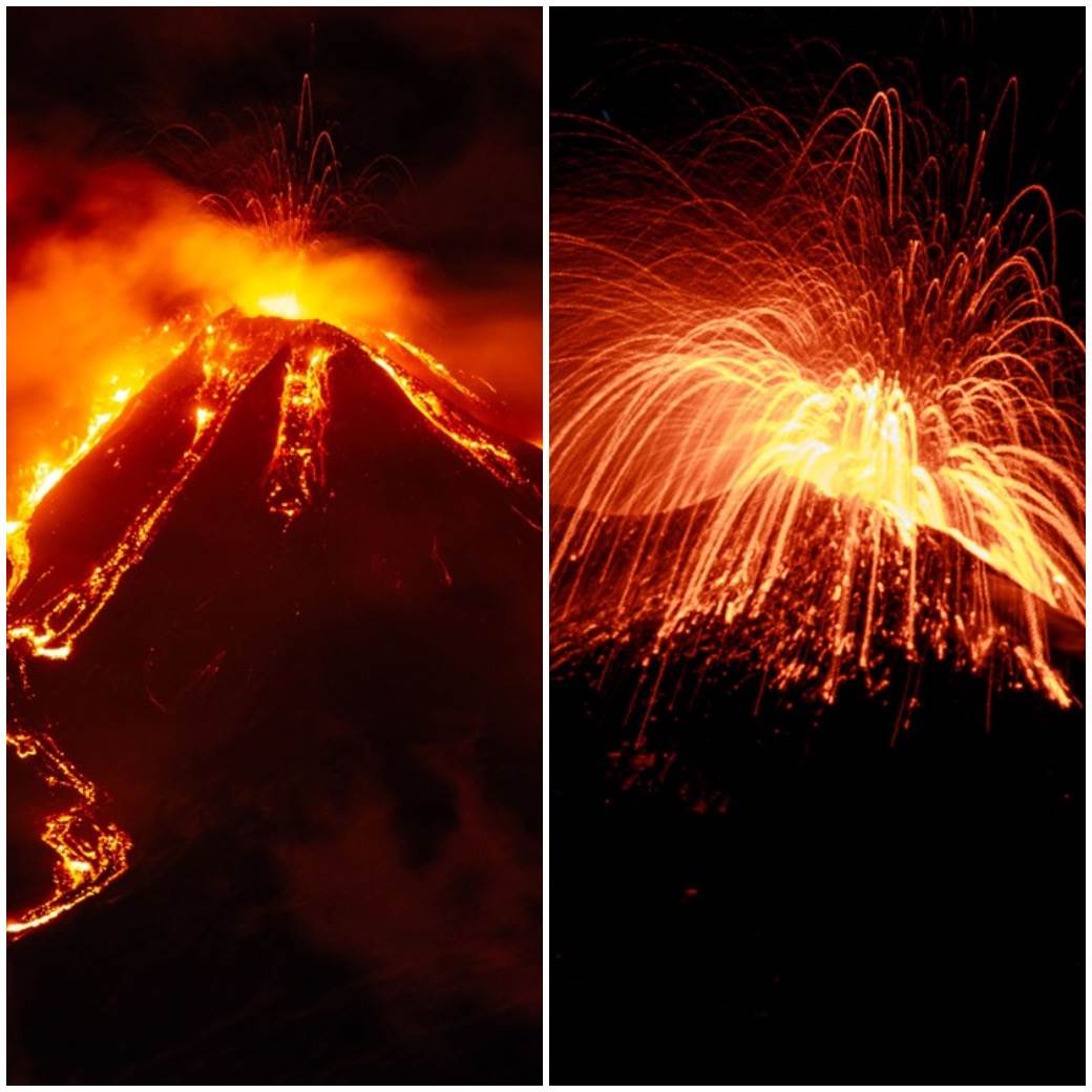  etna italija vulkan lava snimci 
