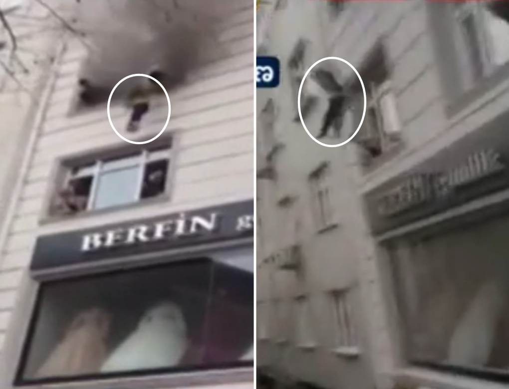  turska pozar majka bacila decu kroz prozor treci sprat video snimak 