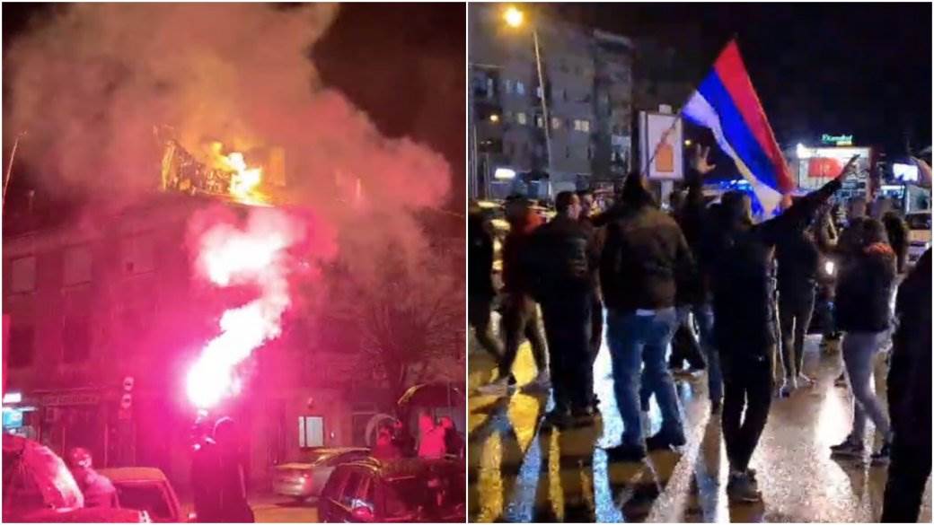  izbori niksic slavlje demokratski front srpske zastave baklje 