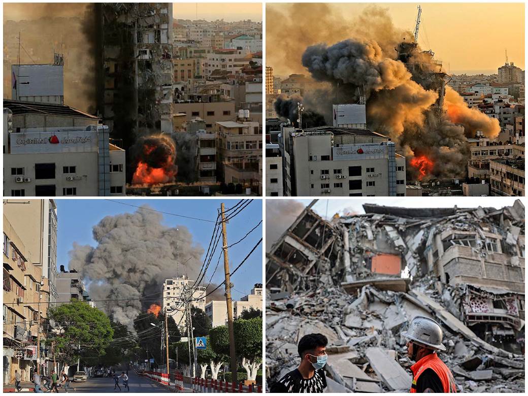  izrael hamas gaza najveca zgrada granate video 