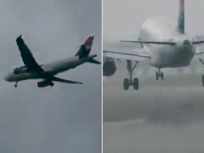 Sletanje aviona Er Srbije tokom oluje u Evropi 