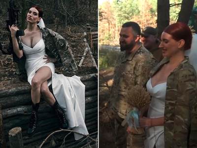  Ukrajinska snajperistkinja se udala za vojnika 