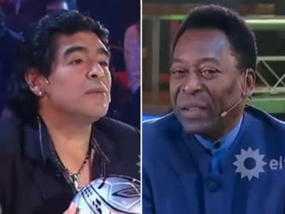  Pele i Maradona igraju fudbal u emisiji video snimak 