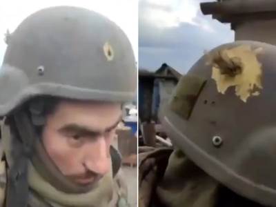  Metak prošao kroz šlem ukrajinskog vojnika 