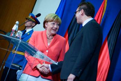  Vučić - Merkel - Razgovor - Srbija - Nemačka - EU - Kosovo - Ekonomija - podrška 