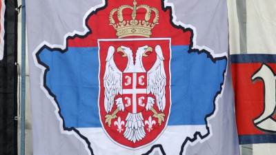  Stadion Mokre Gore iz Zubinog Potoka obojen u srpsku zastavu 