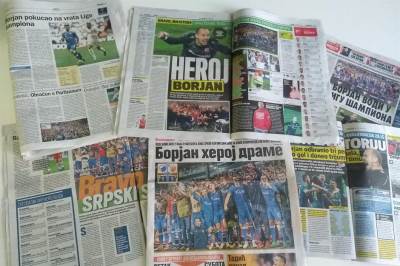  Kopenhagen - Crvena zvezda naslovi novine izveštaji Milan Borjan za istoriju 