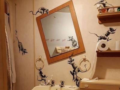  Benski grafiti u kupatilu nacrtao pacove u WC-u u svojoj kući 
